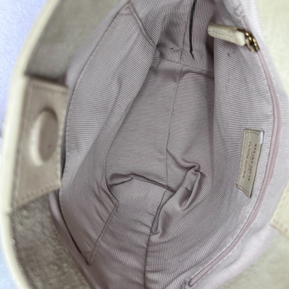 Margot New York Suede Leather Crossbody Shoulder Bag Cream Beige Minimalist - Picture 9 of 10